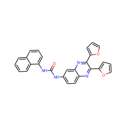 O=C(Nc1ccc2nc(-c3ccco3)c(-c3ccco3)nc2c1)Nc1cccc2ccccc12 ZINC000066167317