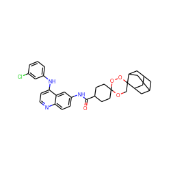 O=C(Nc1ccc2nccc(Nc3cccc(Cl)c3)c2c1)C1CCC2(CC1)OCC1(OO2)C2CC3CC(C2)CC1C3 ZINC001772636898