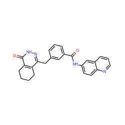 O=C(Nc1ccc2ncccc2c1)c1cccc(Cc2n[nH]c(=O)c3c2CCCC3)c1 ZINC000168344656