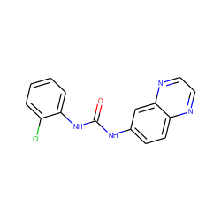 O=C(Nc1ccc2nccnc2c1)Nc1ccccc1Cl ZINC000000445607