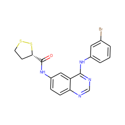 O=C(Nc1ccc2ncnc(Nc3cccc(Br)c3)c2c1)[C@@H]1CCSS1 ZINC000034800132