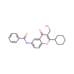 O=C(Nc1ccc2oc(C3CCCCC3)c(CO)c(=O)c2c1)c1ccccc1 ZINC000299866579