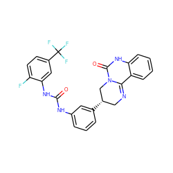 O=C(Nc1cccc([C@H]2CN=C3c4ccccc4NC(=O)N3C2)c1)Nc1cc(C(F)(F)F)ccc1F ZINC000206954899