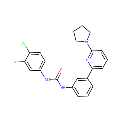 O=C(Nc1cccc(-c2cccc(N3CCCC3)n2)c1)Nc1ccc(Cl)c(Cl)c1 ZINC000299836620