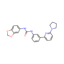 O=C(Nc1cccc(-c2cccc(N3CCCC3)n2)c1)Nc1ccc2c(c1)OCO2 ZINC000299832864