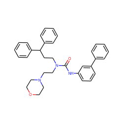 O=C(Nc1cccc(-c2ccccc2)c1)N(CCC(c1ccccc1)c1ccccc1)CCN1CCOCC1 ZINC000095602645