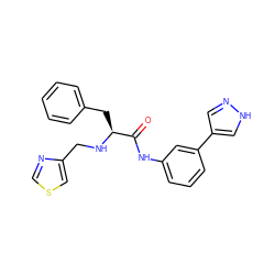 O=C(Nc1cccc(-c2cn[nH]c2)c1)[C@H](Cc1ccccc1)NCc1cscn1 ZINC000084544559