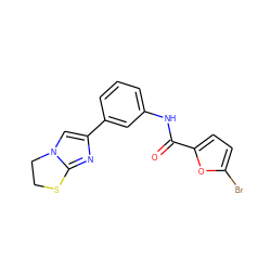 O=C(Nc1cccc(-c2cn3c(n2)SCC3)c1)c1ccc(Br)o1 ZINC000004249047