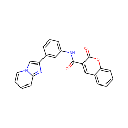 O=C(Nc1cccc(-c2cn3ccccc3n2)c1)c1cc2ccccc2oc1=O ZINC000013154476