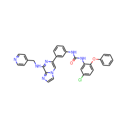 O=C(Nc1cccc(-c2cn3ccnc3c(NCc3ccncc3)n2)c1)Nc1cc(Cl)ccc1Oc1ccccc1 ZINC000049777522