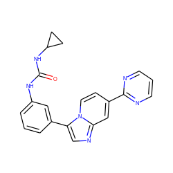 O=C(Nc1cccc(-c2cnc3cc(-c4ncccn4)ccn23)c1)NC1CC1 ZINC000146940976