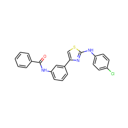 O=C(Nc1cccc(-c2csc(Nc3ccc(Cl)cc3)n2)c1)c1ccccc1 ZINC000004708669