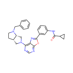 O=C(Nc1cccc(-c2nc3c(N4C[C@@H]5CCN(Cc6ccccc6)[C@@H]5C4)ncnc3o2)c1)C1CC1 ZINC000028087012