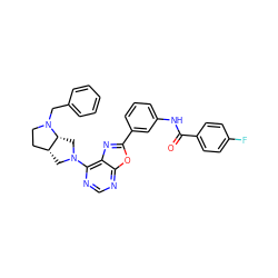 O=C(Nc1cccc(-c2nc3c(N4C[C@@H]5CCN(Cc6ccccc6)[C@@H]5C4)ncnc3o2)c1)c1ccc(F)cc1 ZINC000028086589