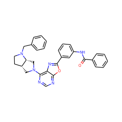 O=C(Nc1cccc(-c2nc3c(N4C[C@@H]5CCN(Cc6ccccc6)[C@@H]5C4)ncnc3o2)c1)c1ccccc1 ZINC000028108351