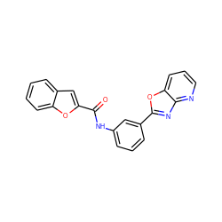 O=C(Nc1cccc(-c2nc3ncccc3o2)c1)c1cc2ccccc2o1 ZINC000002744693