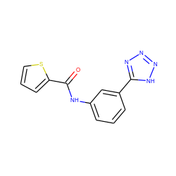 O=C(Nc1cccc(-c2nnn[nH]2)c1)c1cccs1 ZINC000006741646