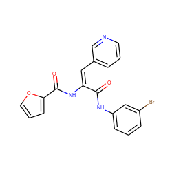 O=C(Nc1cccc(Br)c1)/C(=C\c1cccnc1)NC(=O)c1ccco1 ZINC000004853246