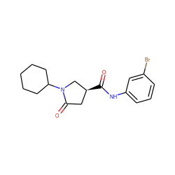 O=C(Nc1cccc(Br)c1)[C@H]1CC(=O)N(C2CCCCC2)C1 ZINC000000851723