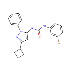 O=C(Nc1cccc(Br)c1)Nc1cc(C2CCC2)nn1-c1ccccc1 ZINC000096273846