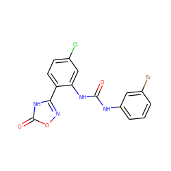 O=C(Nc1cccc(Br)c1)Nc1cc(Cl)ccc1-c1noc(=O)[nH]1 ZINC000013586809