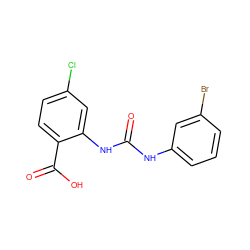 O=C(Nc1cccc(Br)c1)Nc1cc(Cl)ccc1C(=O)O ZINC000001491954