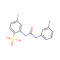 O=C(Nc1cccc(Br)c1)Nc1cc(Cl)ccc1S(=O)(=O)O ZINC000013586808