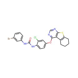 O=C(Nc1cccc(Br)c1)Nc1ccc(Oc2ncnc3sc4c(c23)CCCC4)cc1Cl ZINC000473172402