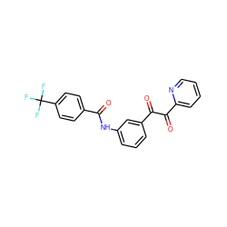 O=C(Nc1cccc(C(=O)C(=O)c2ccccn2)c1)c1ccc(C(F)(F)F)cc1 ZINC000066258282