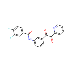 O=C(Nc1cccc(C(=O)C(=O)c2ccccn2)c1)c1ccc(F)c(F)c1 ZINC000066258284