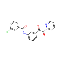 O=C(Nc1cccc(C(=O)C(=O)c2ccccn2)c1)c1cccc(Cl)c1 ZINC000066258287