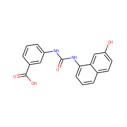 O=C(Nc1cccc(C(=O)O)c1)Nc1cccc2ccc(O)cc12 ZINC000071341348