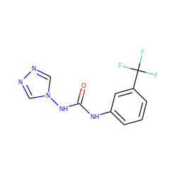 O=C(Nc1cccc(C(F)(F)F)c1)Nn1cnnc1 ZINC000006321636