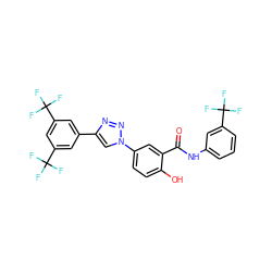 O=C(Nc1cccc(C(F)(F)F)c1)c1cc(-n2cc(-c3cc(C(F)(F)F)cc(C(F)(F)F)c3)nn2)ccc1O ZINC000299825955