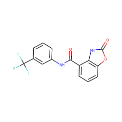 O=C(Nc1cccc(C(F)(F)F)c1)c1cccc2oc(=O)[nH]c12 ZINC000084394934