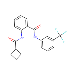 O=C(Nc1cccc(C(F)(F)F)c1)c1ccccc1NC(=O)C1CCC1 ZINC000199852952