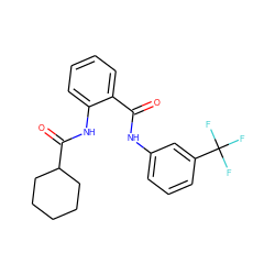 O=C(Nc1cccc(C(F)(F)F)c1)c1ccccc1NC(=O)C1CCCCC1 ZINC000001141211