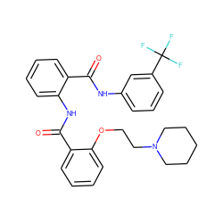 O=C(Nc1cccc(C(F)(F)F)c1)c1ccccc1NC(=O)c1ccccc1OCCN1CCCCC1 ZINC000224944843