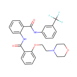 O=C(Nc1cccc(C(F)(F)F)c1)c1ccccc1NC(=O)c1ccccc1OCCN1CCOCC1 ZINC000224909258