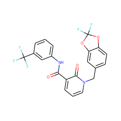 O=C(Nc1cccc(C(F)(F)F)c1)c1cccn(Cc2ccc3c(c2)OC(F)(F)O3)c1=O ZINC000001391163