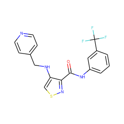 O=C(Nc1cccc(C(F)(F)F)c1)c1nscc1NCc1ccncc1 ZINC000004709910