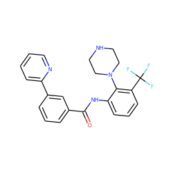 O=C(Nc1cccc(C(F)(F)F)c1N1CCNCC1)c1cccc(-c2ccccn2)c1 ZINC001772600003