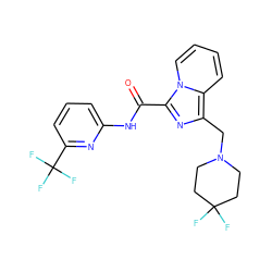 O=C(Nc1cccc(C(F)(F)F)n1)c1nc(CN2CCC(F)(F)CC2)c2ccccn12 ZINC000071318974