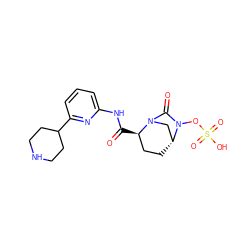 O=C(Nc1cccc(C2CCNCC2)n1)[C@@H]1CC[C@@H]2CN1C(=O)N2OS(=O)(=O)O ZINC000096168632