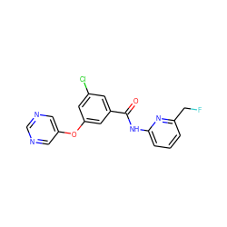 O=C(Nc1cccc(CF)n1)c1cc(Cl)cc(Oc2cncnc2)c1 ZINC000096939138