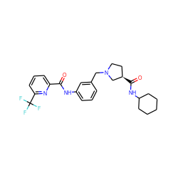 O=C(Nc1cccc(CN2CC[C@@H](C(=O)NC3CCCCC3)C2)c1)c1cccc(C(F)(F)F)n1 ZINC001772648963