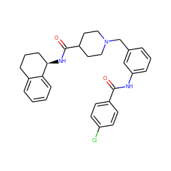 O=C(Nc1cccc(CN2CCC(C(=O)N[C@@H]3CCCc4ccccc43)CC2)c1)c1ccc(Cl)cc1 ZINC001772606319