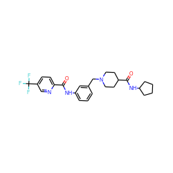 O=C(Nc1cccc(CN2CCC(C(=O)NC3CCCC3)CC2)c1)c1ccc(C(F)(F)F)cn1 ZINC000210587236