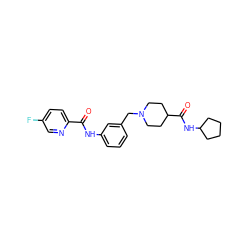 O=C(Nc1cccc(CN2CCC(C(=O)NC3CCCC3)CC2)c1)c1ccc(F)cn1 ZINC000210596923