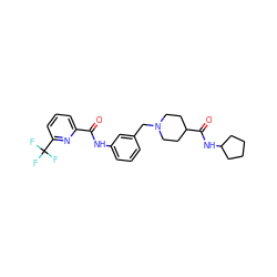 O=C(Nc1cccc(CN2CCC(C(=O)NC3CCCC3)CC2)c1)c1cccc(C(F)(F)F)n1 ZINC000210587279